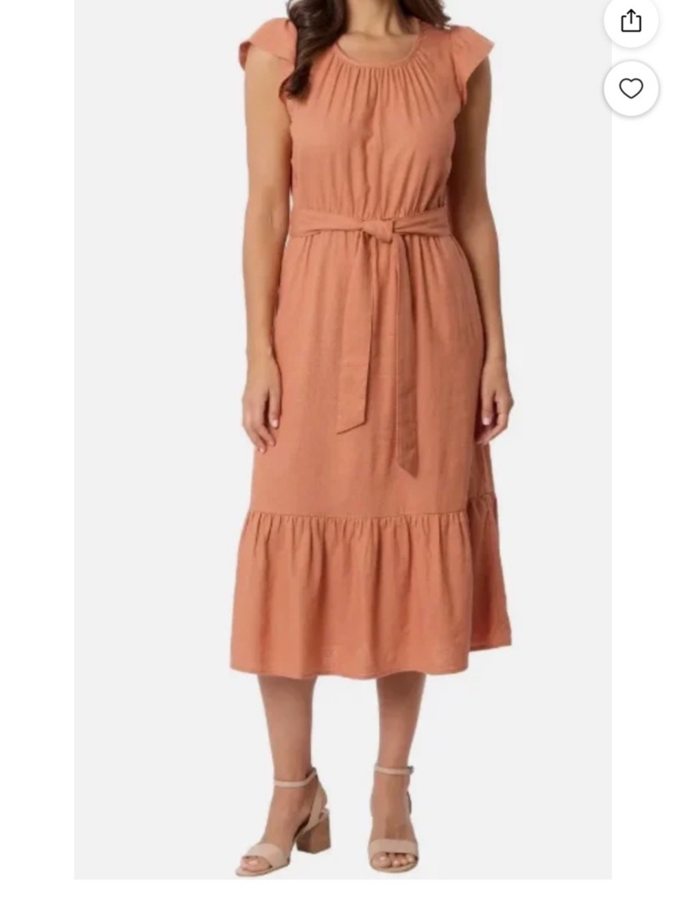 Briggs New York Sleeveless Midi Dress in Terracotta Orange